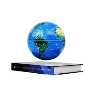 Globus Terrestre en lévitation sur livre lumineux en quatre couleurs - simple