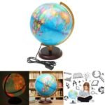 luminescencyjny globus ziemski z drewna dla naturalnego wnetrza simple 145 1