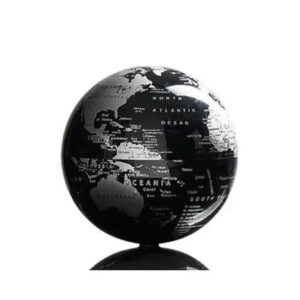 Nowoczesny Globe z czarnym i srebrnym wykończeniem jako element dekoracyjny - simple
