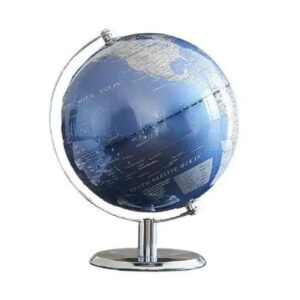 Globus Terrestre Moderne en Bleu Azur et Cuivre comme une œuvre d’art scientifique - simple