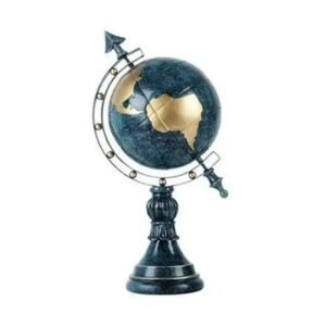 Statuetka globus morski niebieski 40 cm do eleganckiego wnętrza