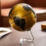 vintage globe terrestre de 23 cm avec boite rangement en bois simple 316 1